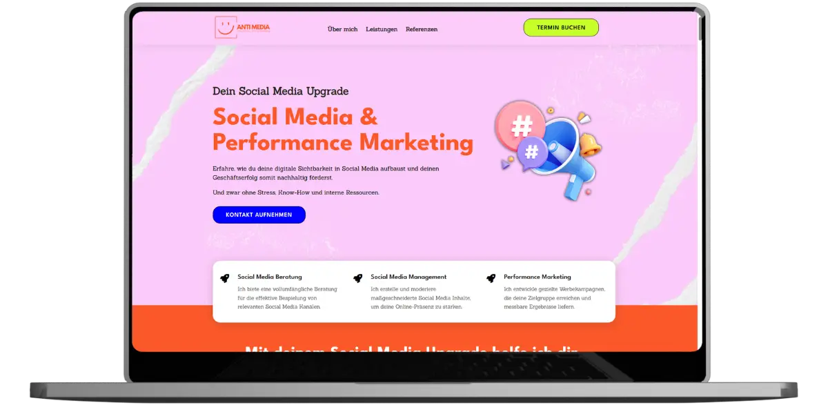 Mockup der Website von Anti Media